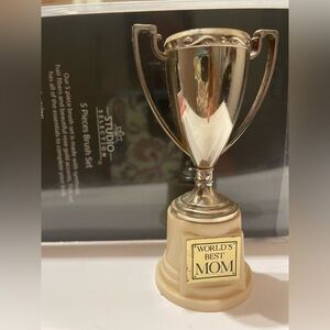 World's Best Mom Trophy repurpose into Christmas ornament cake topper etc.”